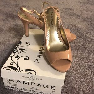 Rampage high heeled open toe dress shoes